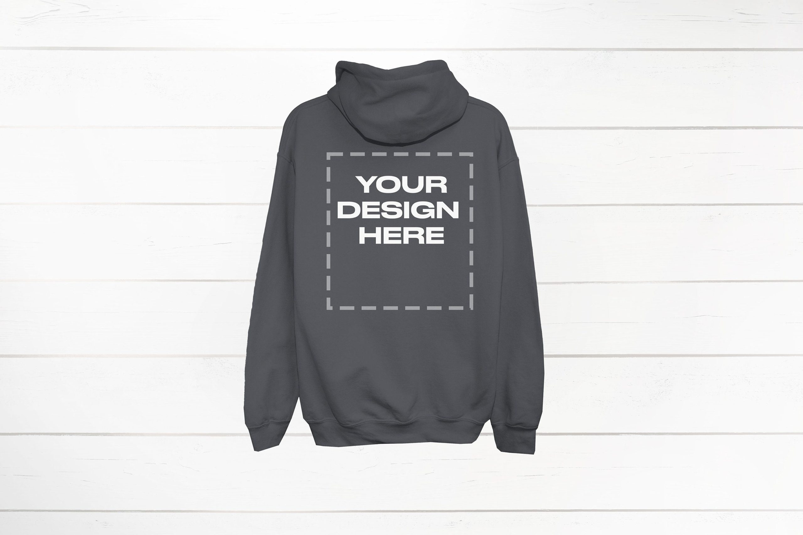 Charcoal Hoodie Mockup back Gildan 18500 back of Download