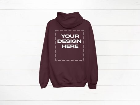 Maroon Hoodie Mockup back Gildan 18500 back of Download