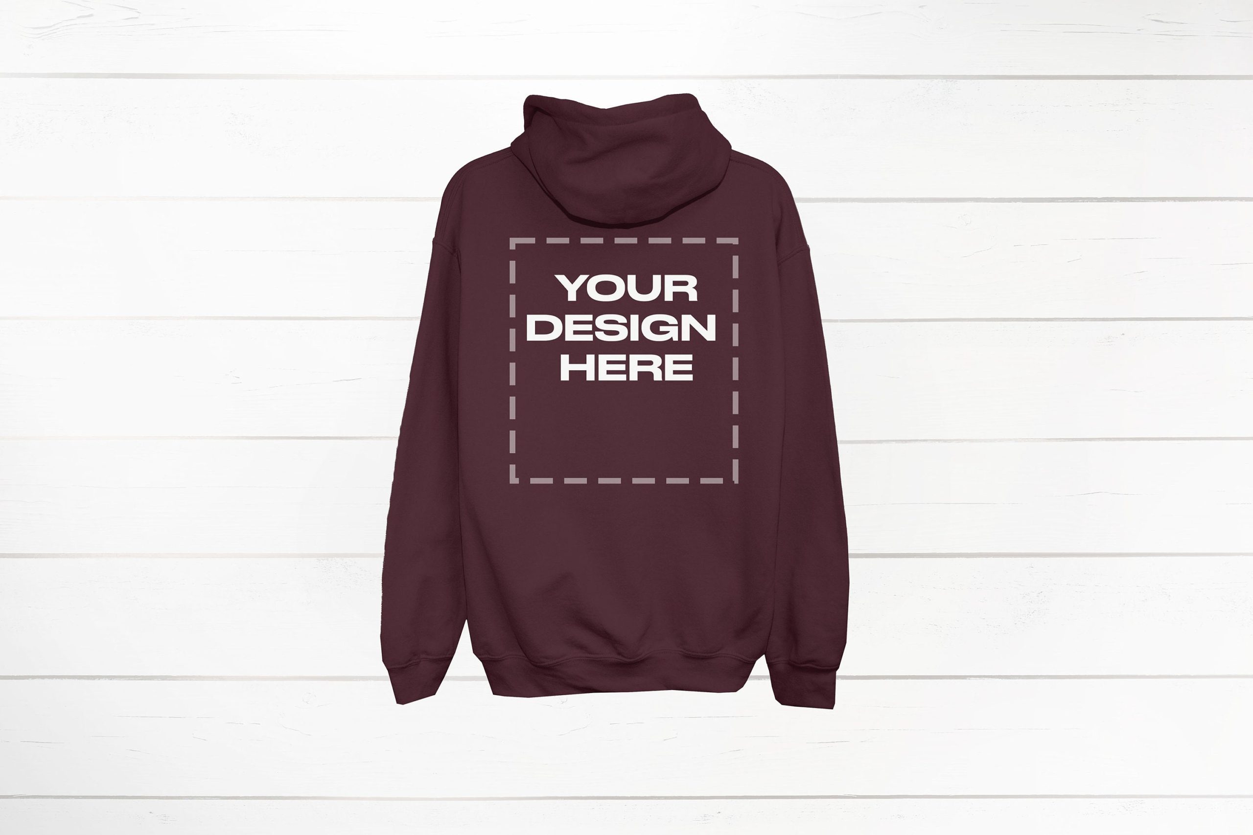 Maroon Hoodie Mockup back Gildan 18500 back of Download