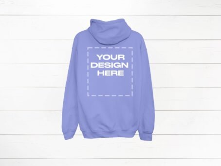 Violet Hoodie Mockup back Gildan 18500 back of Download