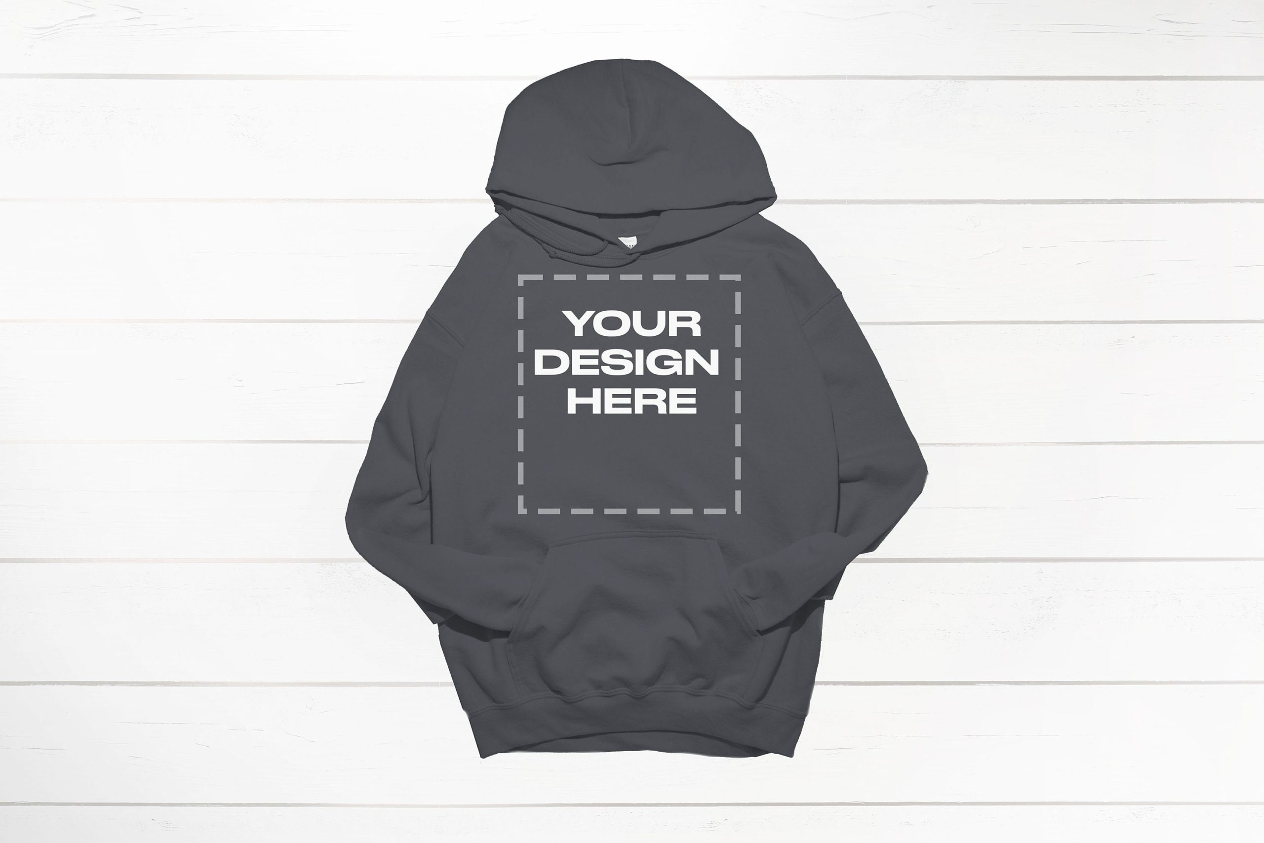 Charcoal Gildan hoodie mockup 18500 flat front Gildan Download