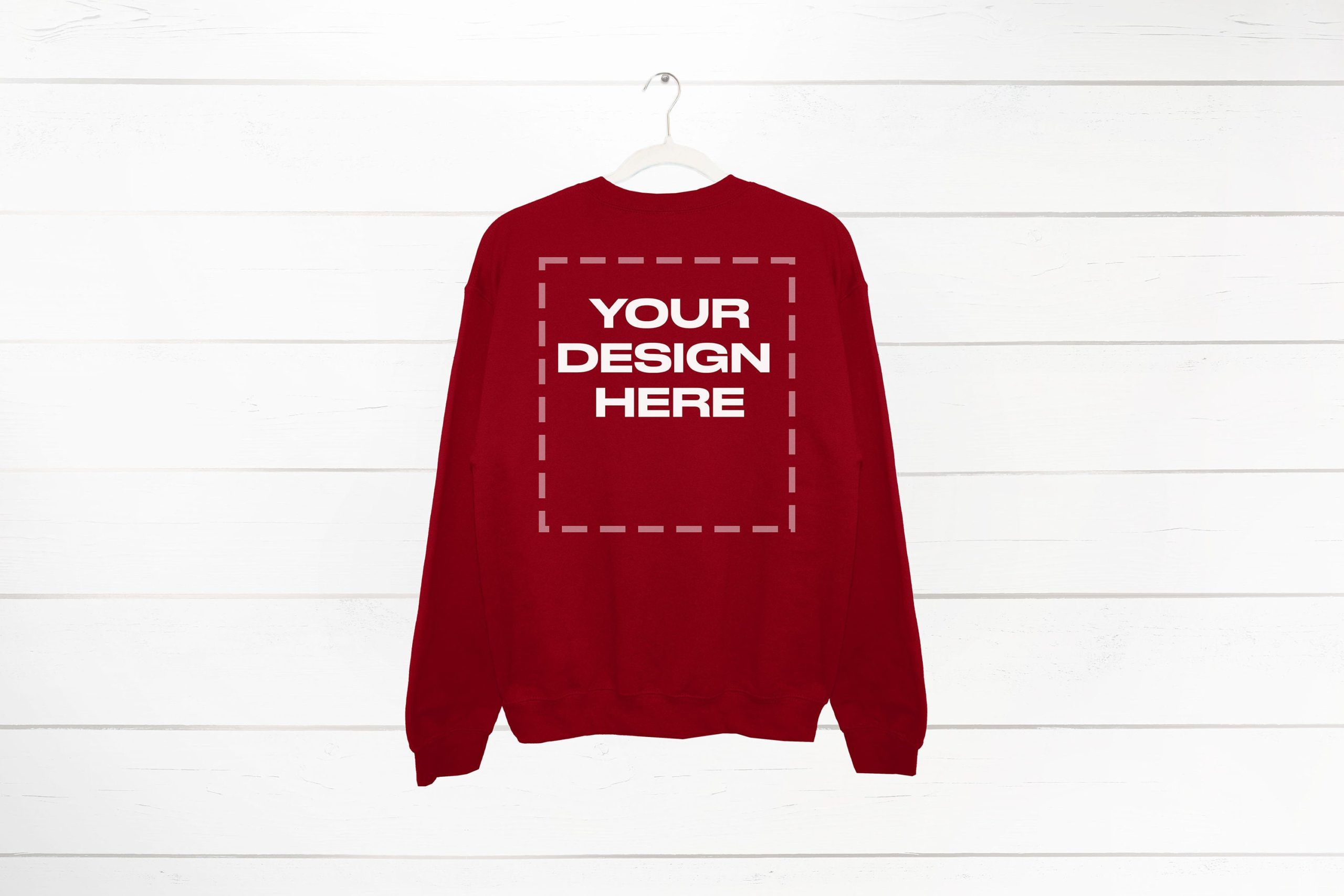 Cardinal Sweatshirt Mockup back Gildan 18000 Crewneck Mockup Download