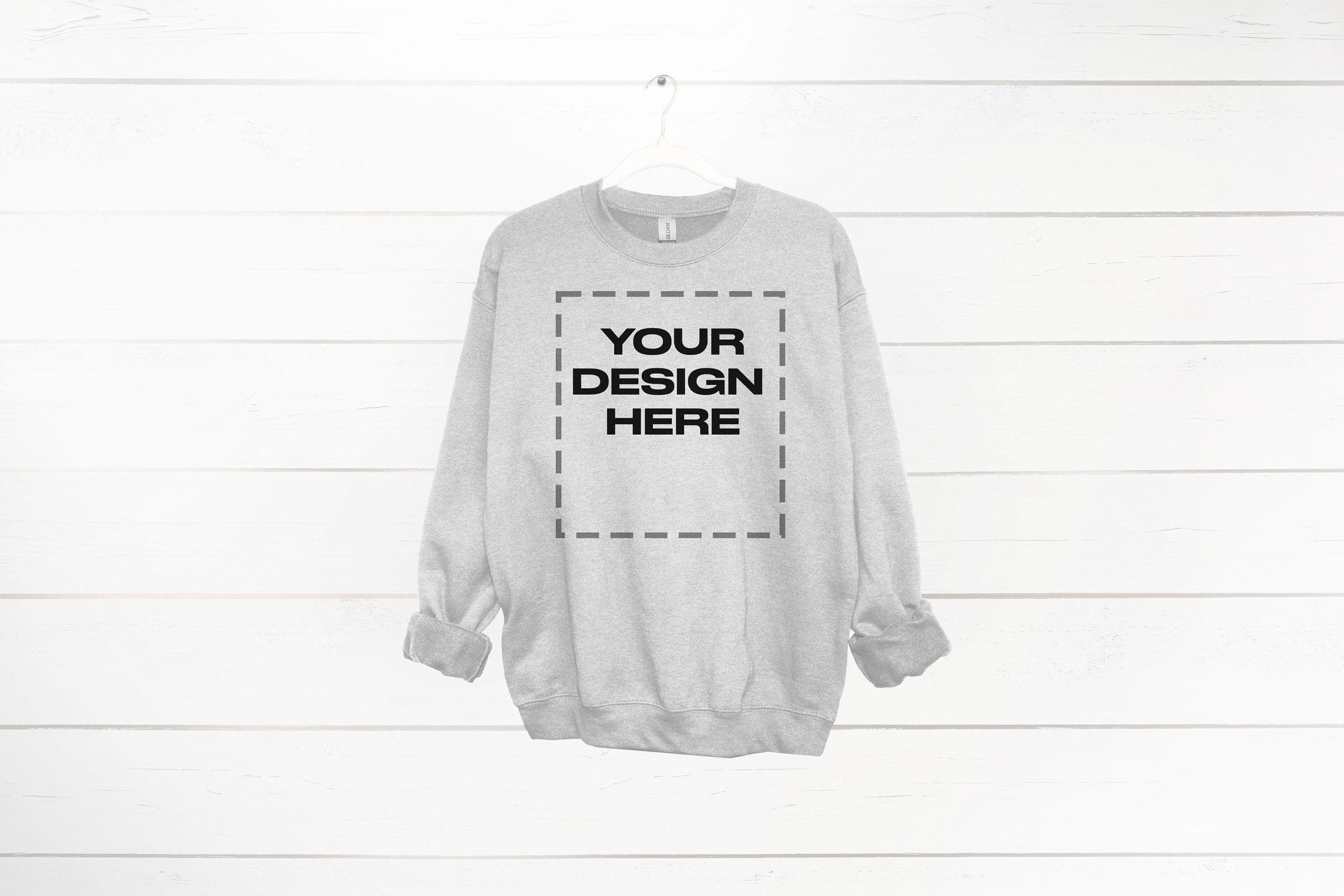 Ash Sweatshirt mockup women Gildan 18000 mock up Download