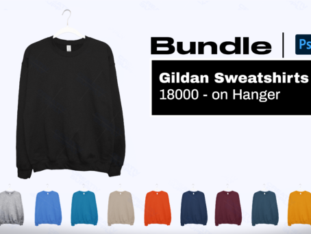 Sweatshirt Mockups Bundle on Hanger Download Gildan 18000